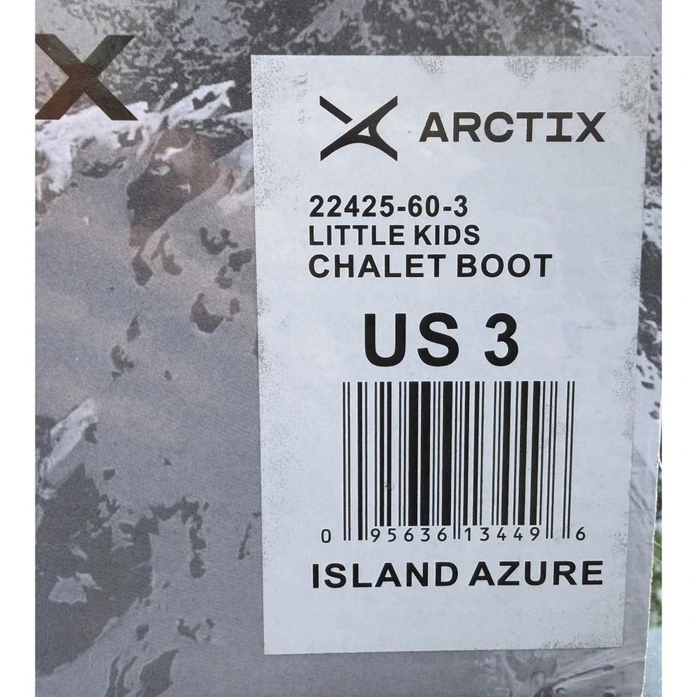 NWT Arctix Kids Chalet Snow Boots US 3 Island Azure Waterproof Faux Fur Winter